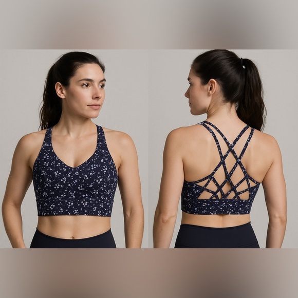 Buffbunny Collection Other - BuffBunny Collection Monarch Navy Terrazzo Sports Bra size Extra Small